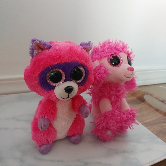 Ty beanie baby| Patsy / Roxie /& Marci pink raccoon & poodle & black teeny Dog - Picture 3 of 10